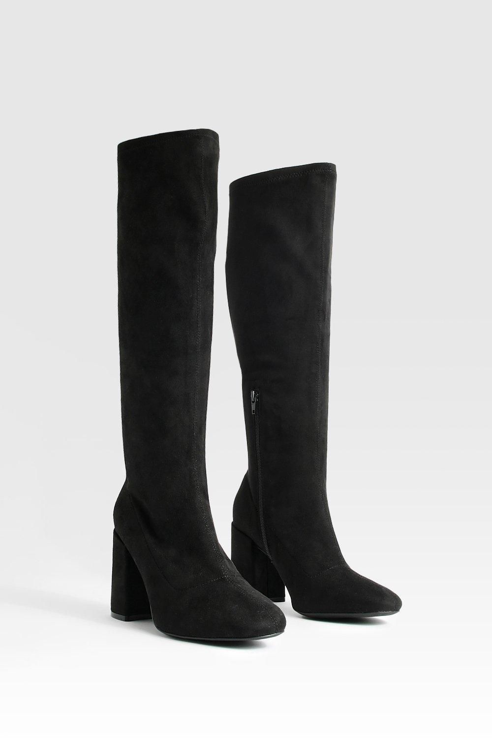 Сапоги до колена Boohoo, черный