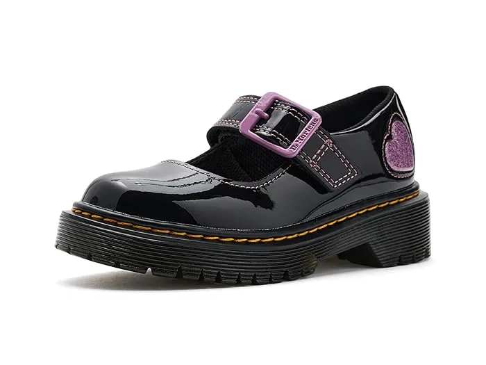 Туфли Mary Jane с блестящим сердцем Mary Jane Bex J Dr. Martens Kid's Collection, Black — фото 2