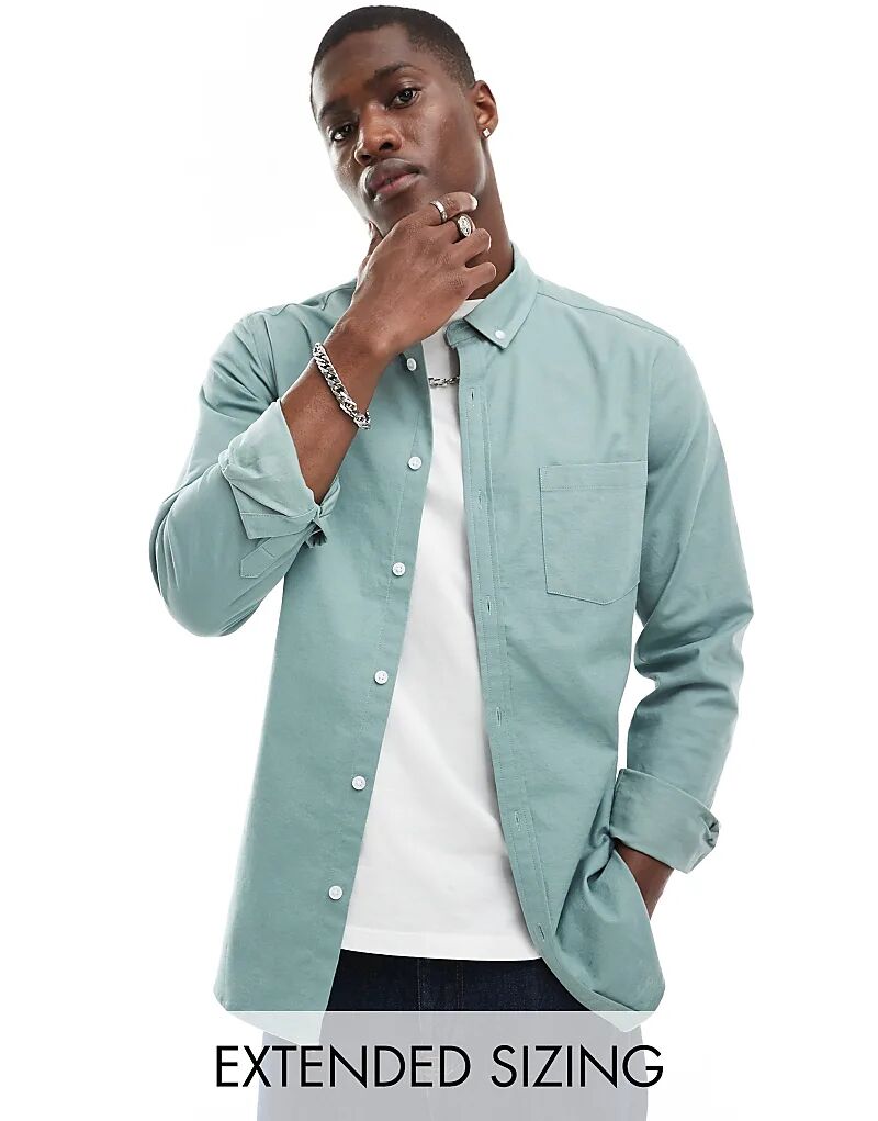 

Рубашка оксфорд тонкая в цвете утиного яйца ASOS DESIGN