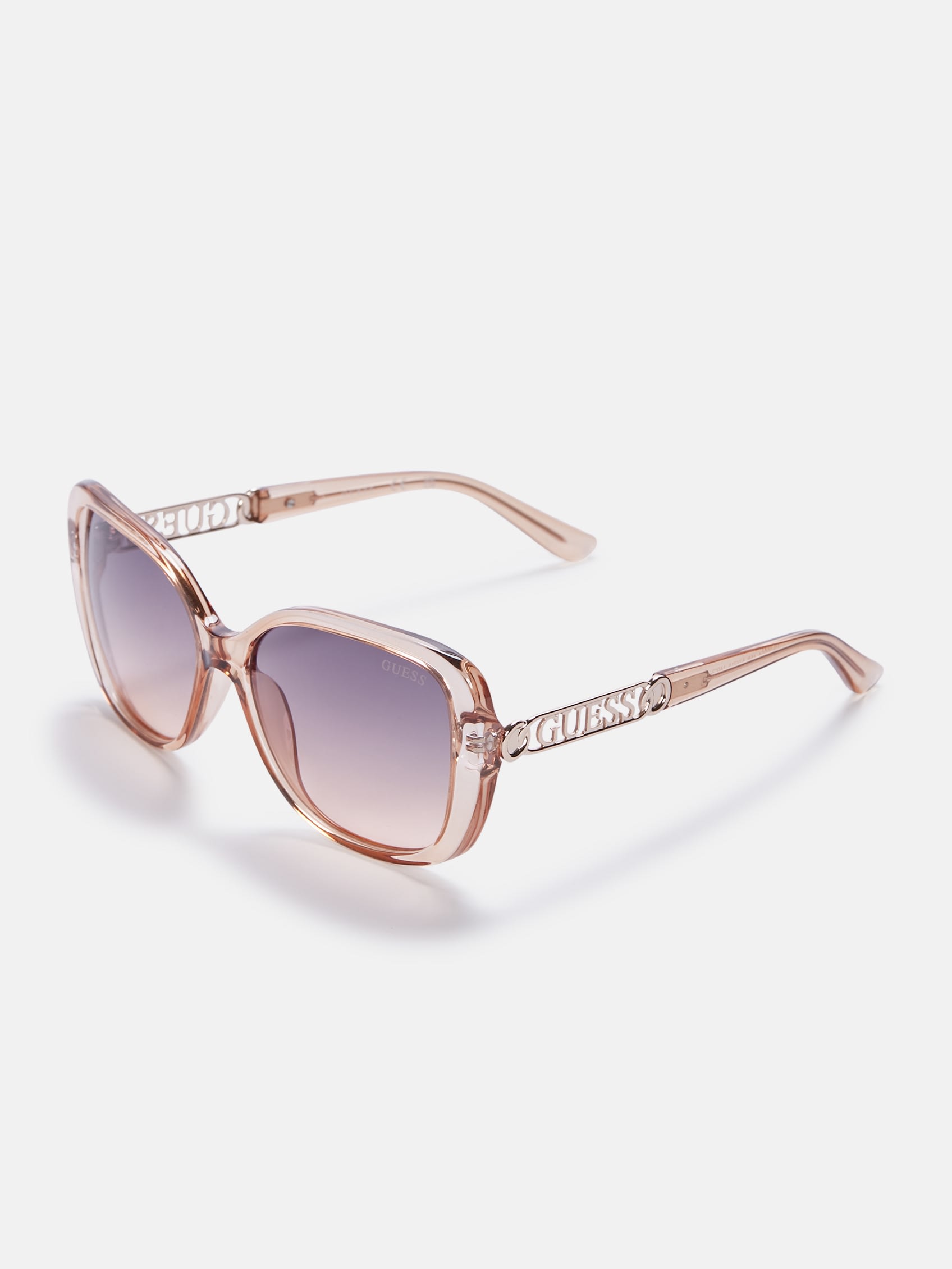 

Солнцезащитные очки с закругленной квадратной оправой Guess Factory, коричневый