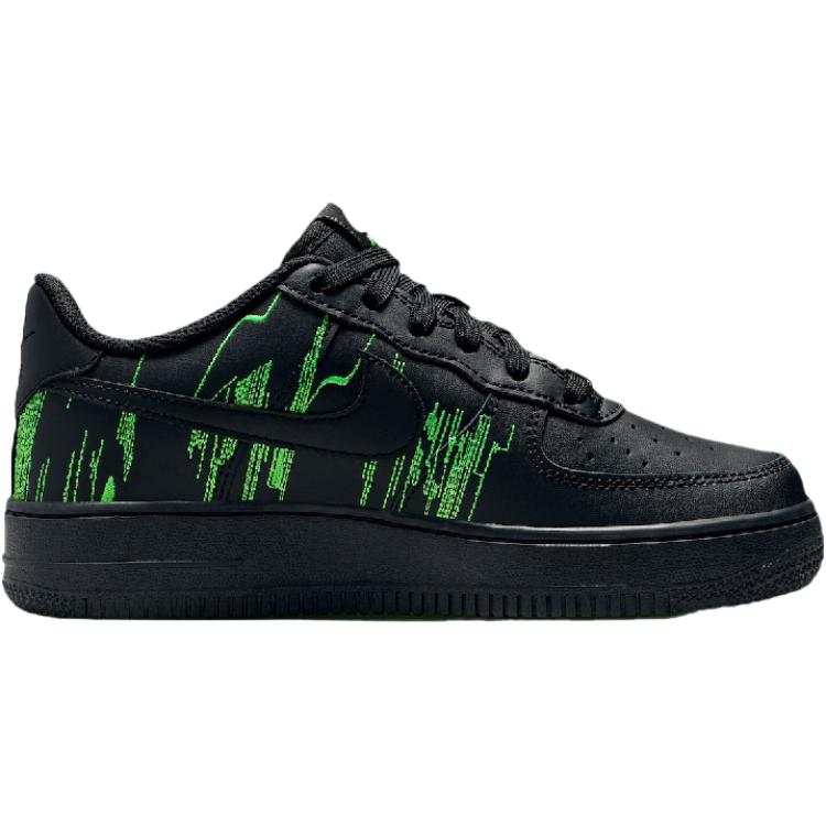 Nike Кроссовки Air Force 1 Cushioning And Breathable Low top Kids' Skateboarding Shoes Black/Green Teenagers — фото 2