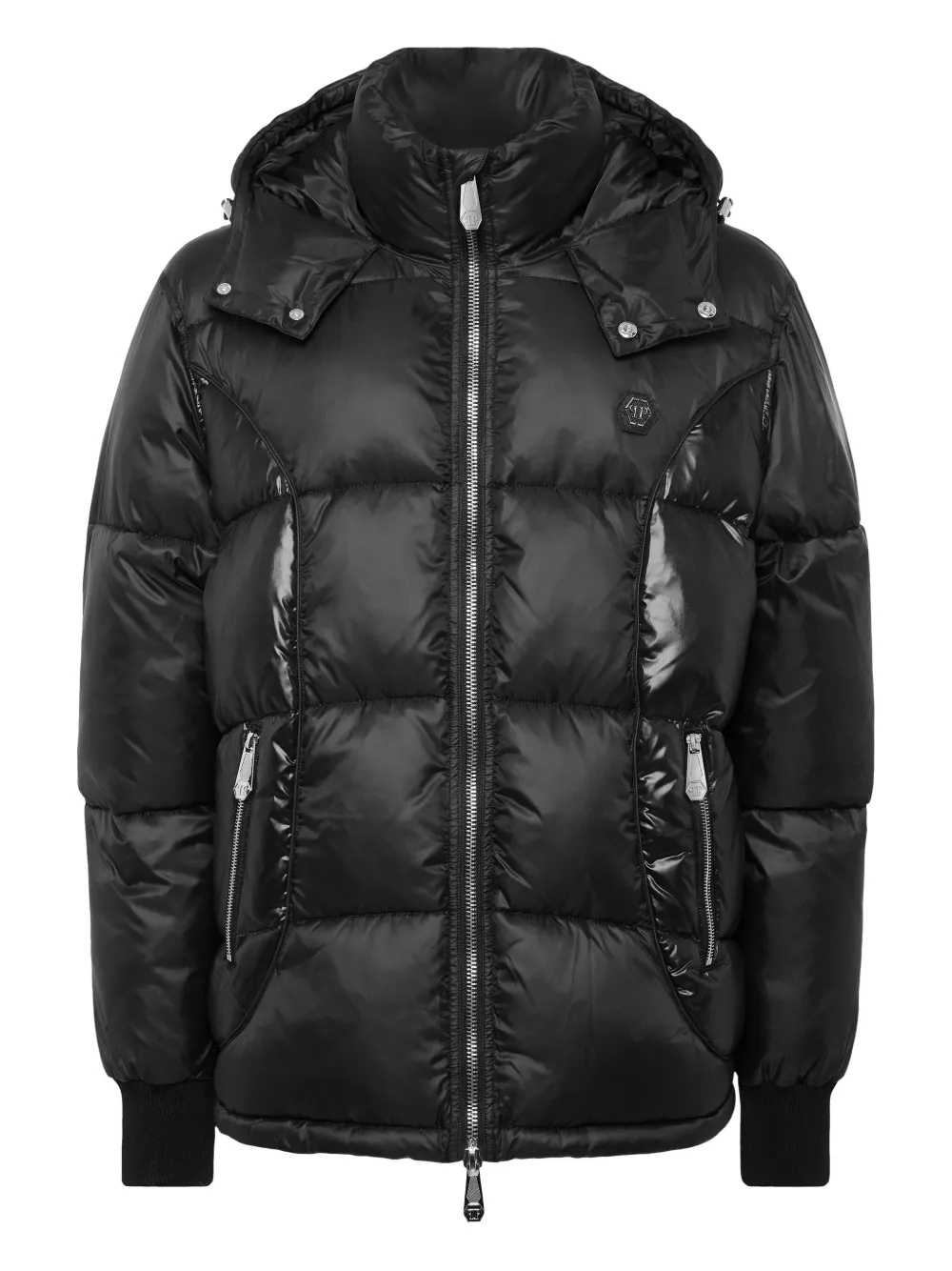 

Пуховик с капюшоном Philipp Plein, черный
