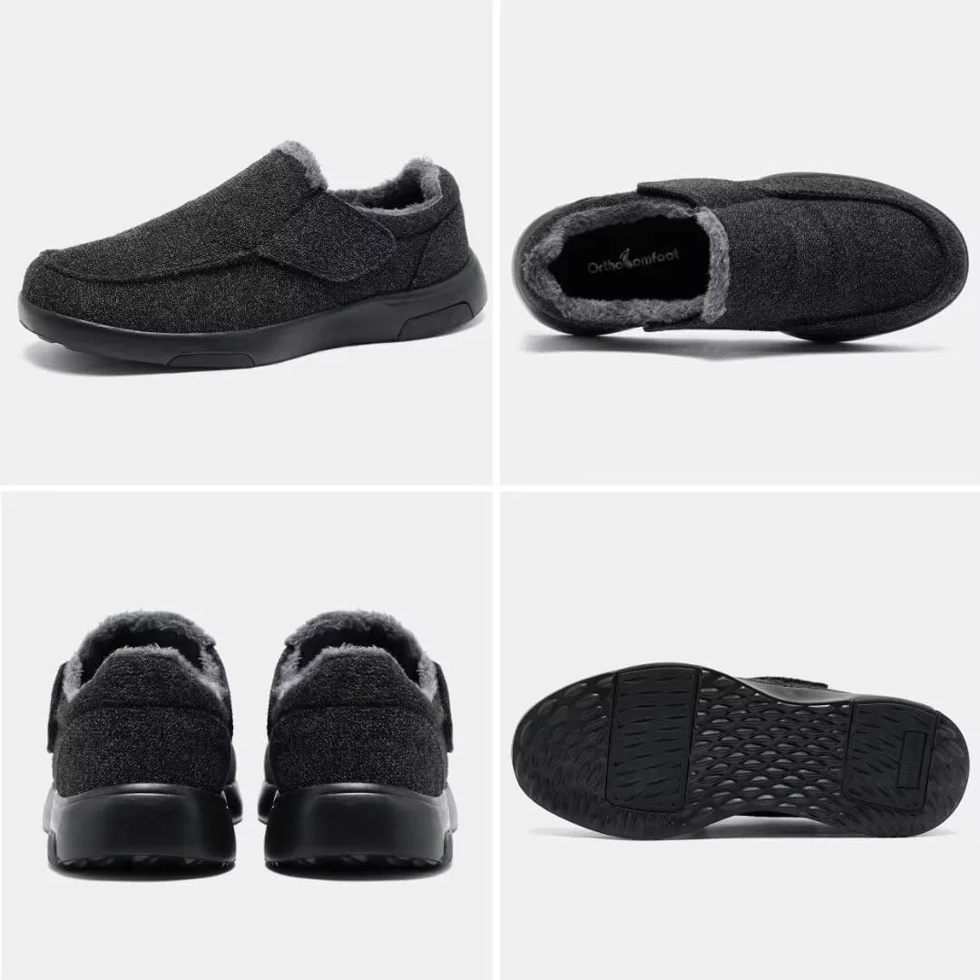 Мужские ортопедические тапочки с поддержкой стопы, W1-black OrthoComfoot — фото 4