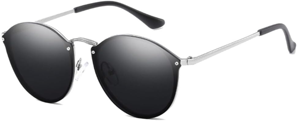 

Круглые солнцезащитные очки для мужчин, «кошачий глаз», женские солнцезащитные очки в винтажном металлическом стиле, мужские солнцезащитные очки для вождения, черные очки с защитой от УФ-излучения UV400 VFDHN, Silver Black