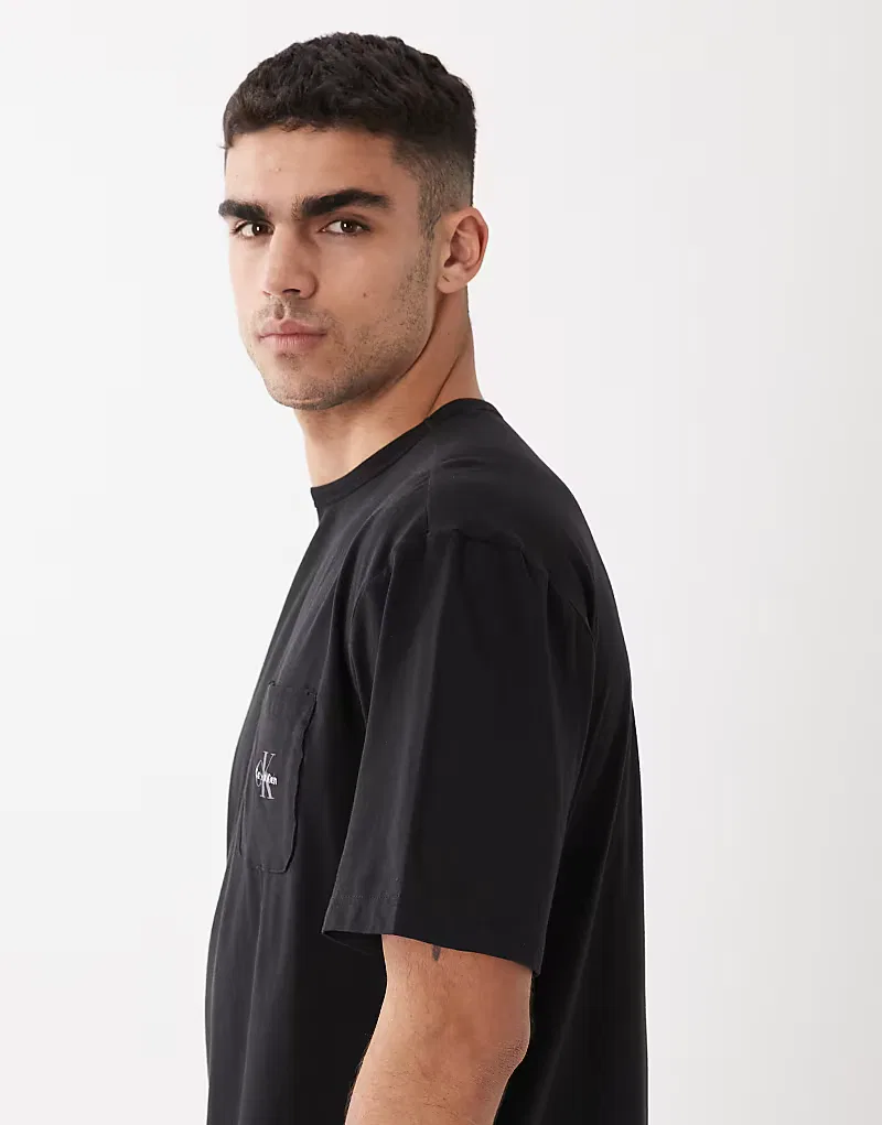 Комплект домашней одежды Calvin Klein Icon Cotton Stretch футболка-футболка, черный — фото 4