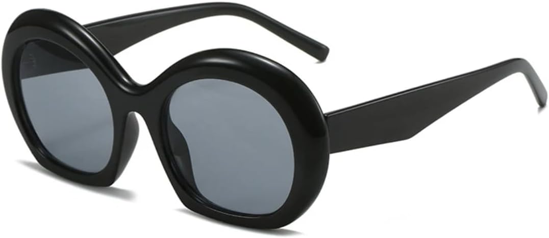 

Солнцезащитные очки с защитой от УФ-излучения UV400 | Толстая овальная оправа | Линзы ярких цветов для занятий спортом на открытом воздухе и вождения DSVIGF, Black Gray