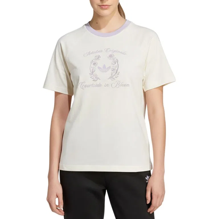 Детская футболка с круглым вырезом Adidas Originals, White/Purple