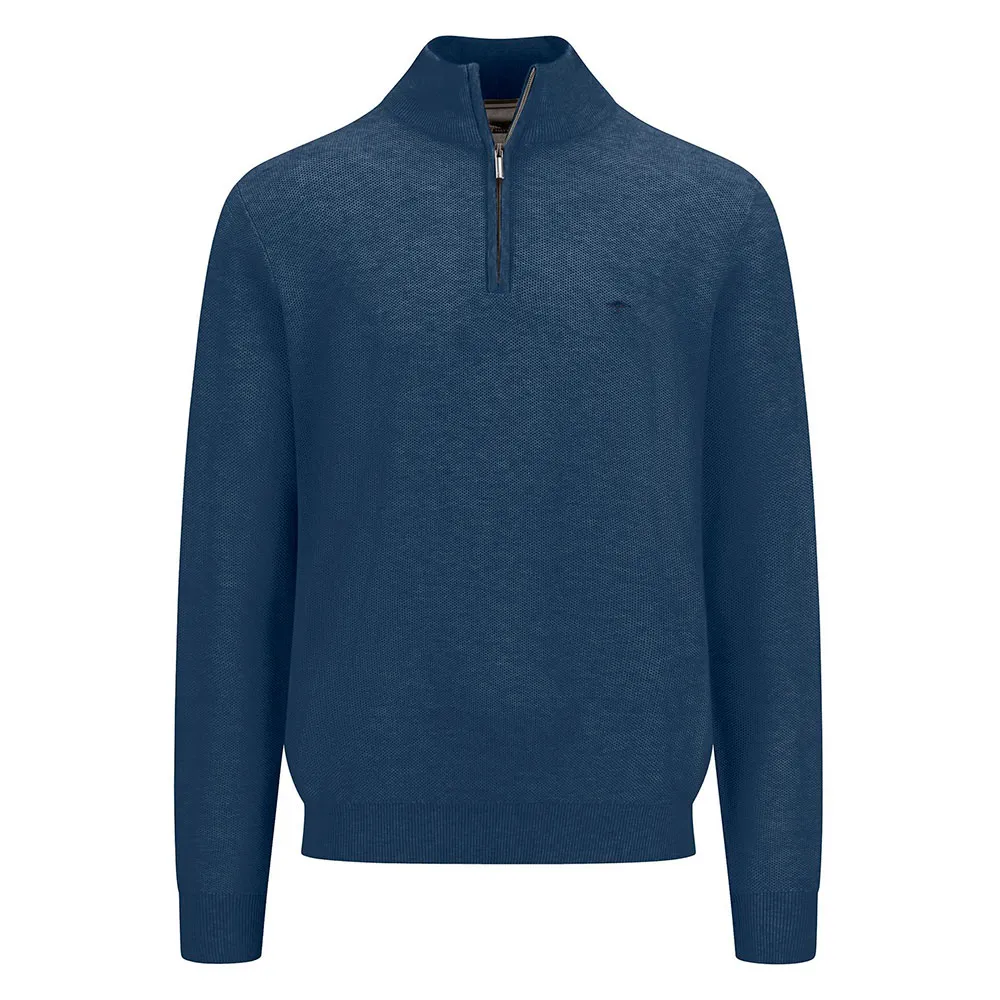 

Свитер Fynch Hatton Structure half zip, синий
