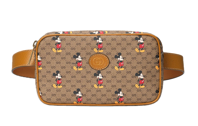 

GUCCI Рюкзак на пояс Disney Canvas с кожаными вставками, унисекс, цвет ebony/brown