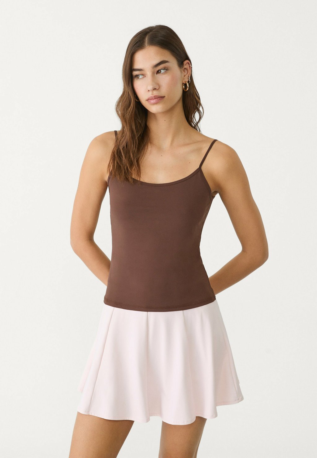 

Мини-юбка SKORT - A-line skirt Stradivarius, светло-розовый
