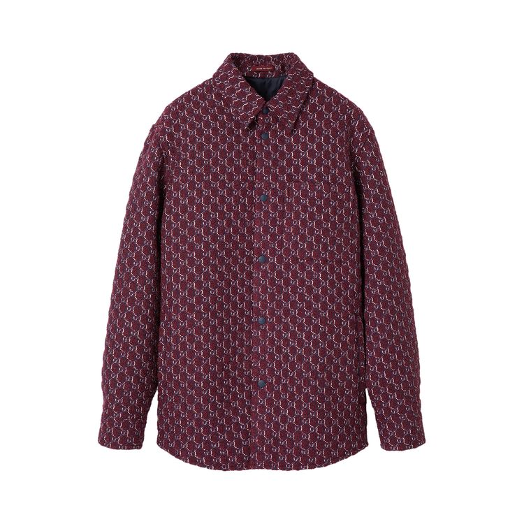 

Рубашка Gucci Bouclé Wool Jacquard Shirt 'Burgundy/Blue', красный
