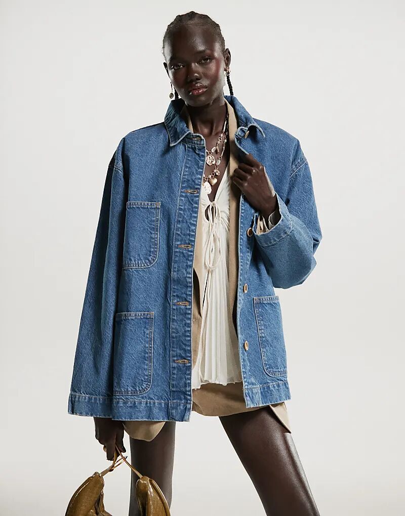 

Джинсовая куртка-амбар с карманами ASOS DESIGN