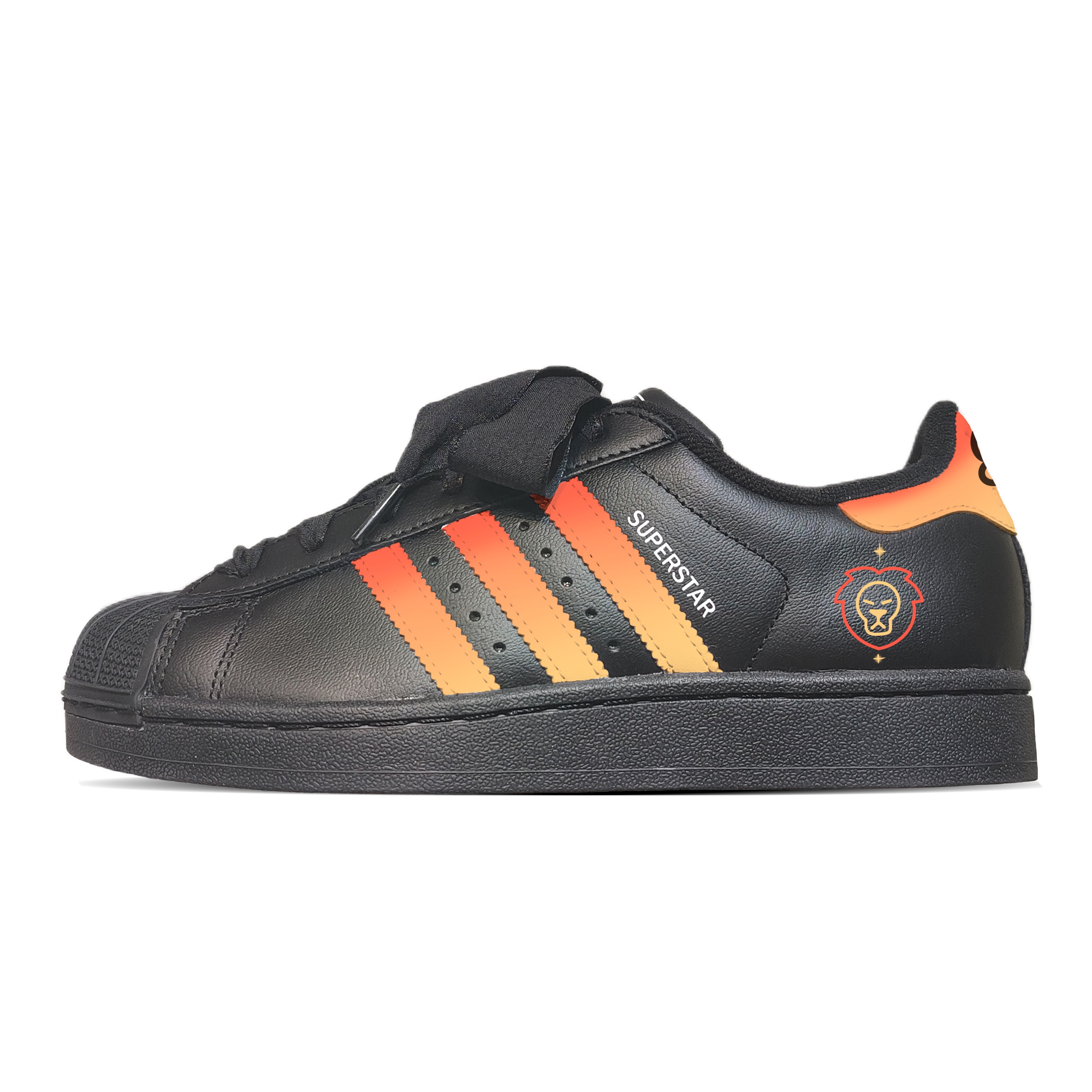

Легкие амортизирующие кроссовки Superstar 2 с низким верхом для детей и подростков Adidas Originals, оранжевый/желтый