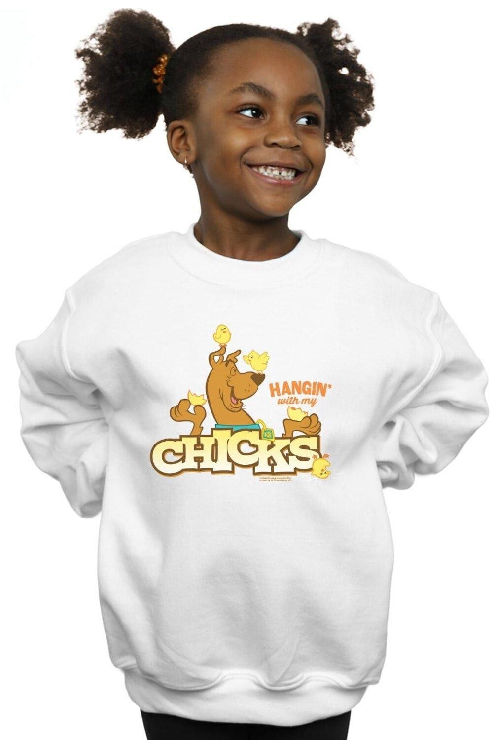 

Толстовка Hangin With My Chicks Scooby Doo, белый