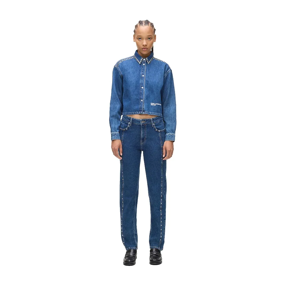 

Джинсы Karl Lagerfeld A4W10051 Mom Stud Karl lagerfeld jeans, синий