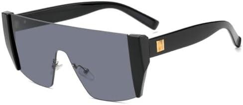 

2027 Классические квадратные солнцезащитные очки с плоской верхней частью для женщин, панк-стиль, зеркальные, цельные, с покрытием, защита от УФ-излучения UV400 MTZJH, C1 Black