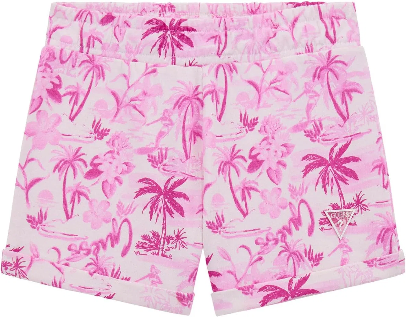 Эко-спортивные шорты для девочек GUESS, Palms On Pink