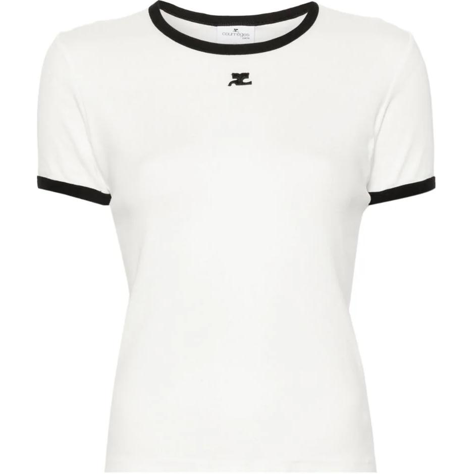 

Футболка с вышитым логотипом Courrèges COURREGES, белая