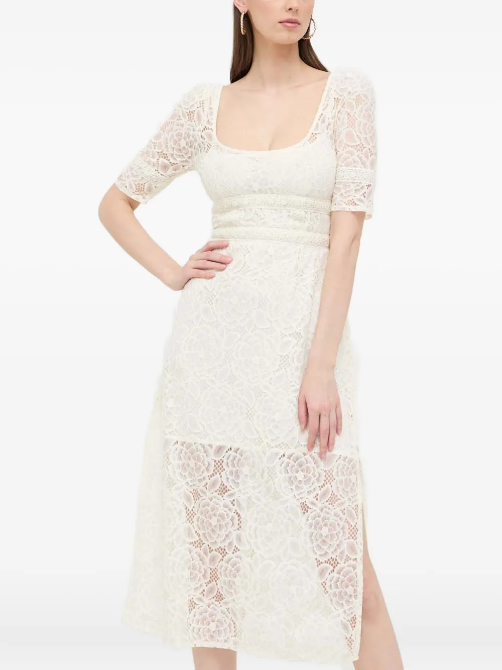 

Кружевное платье с открытой спиной For Love And Lemons, белый