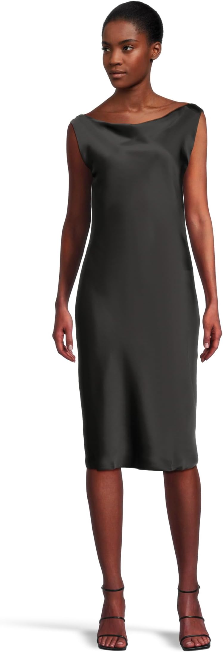 

Платье Norma Kamali Sleeveless Low Back Drape Dress Below Knee, черный