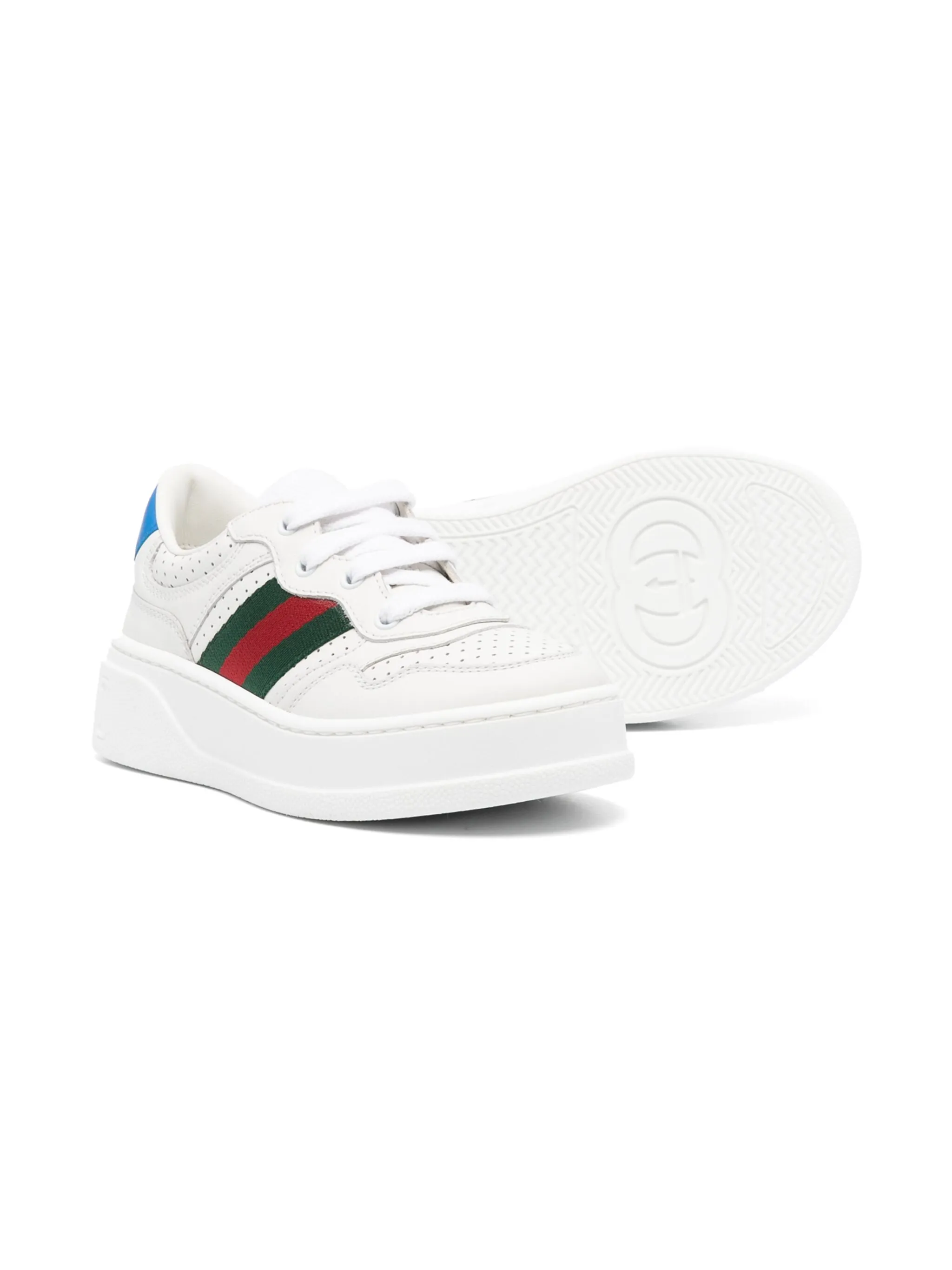 Кроссовки с отделкой Web Gucci Kids, белый — фото 2