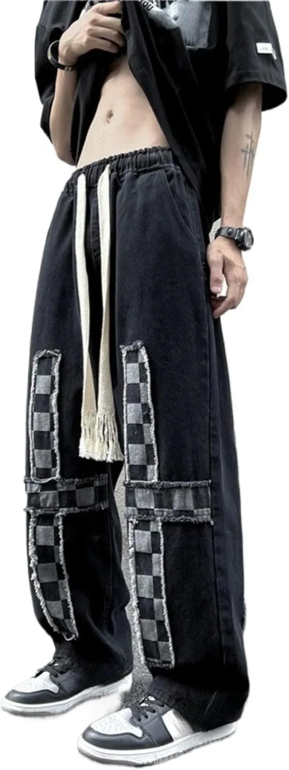 

Рваные джинсы готические wide leg QJK