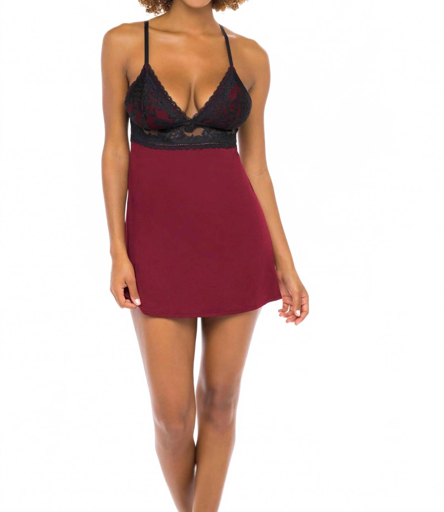 

Кружевная сорочка Louella цвета ревеня/черного цвета Oh La La Cheri