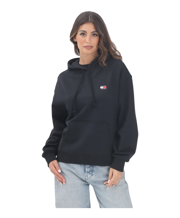 

Черная толстовка с капюшоном в стиле ретро Tommy Jeans, черный