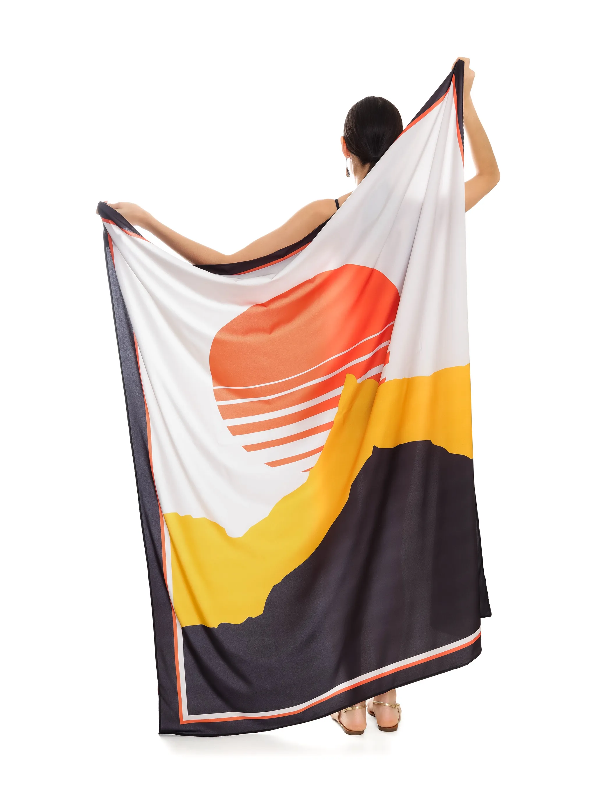 

Шарф с геометрическим принтом Amapô, оранжевый