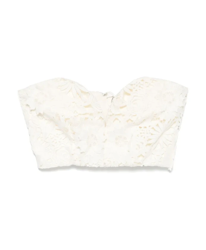 

Корсетный топ с объемным кружевом Rotate Birger Christensen, белый