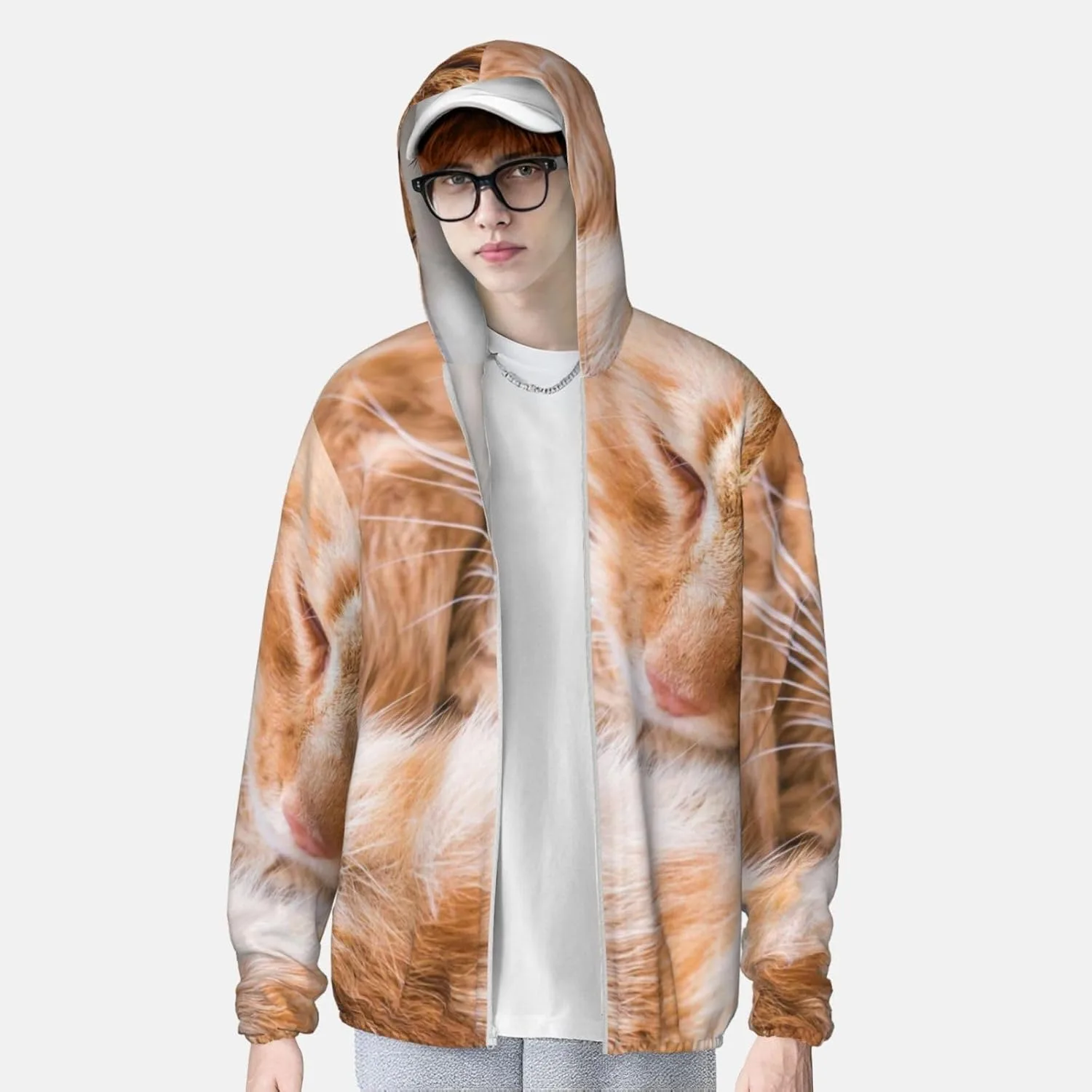 Толстовка Lazy Cat с защитой от солнца, длинный рукав, легкая спортивная одежда с молнией для мужчин и женщин — фото 2