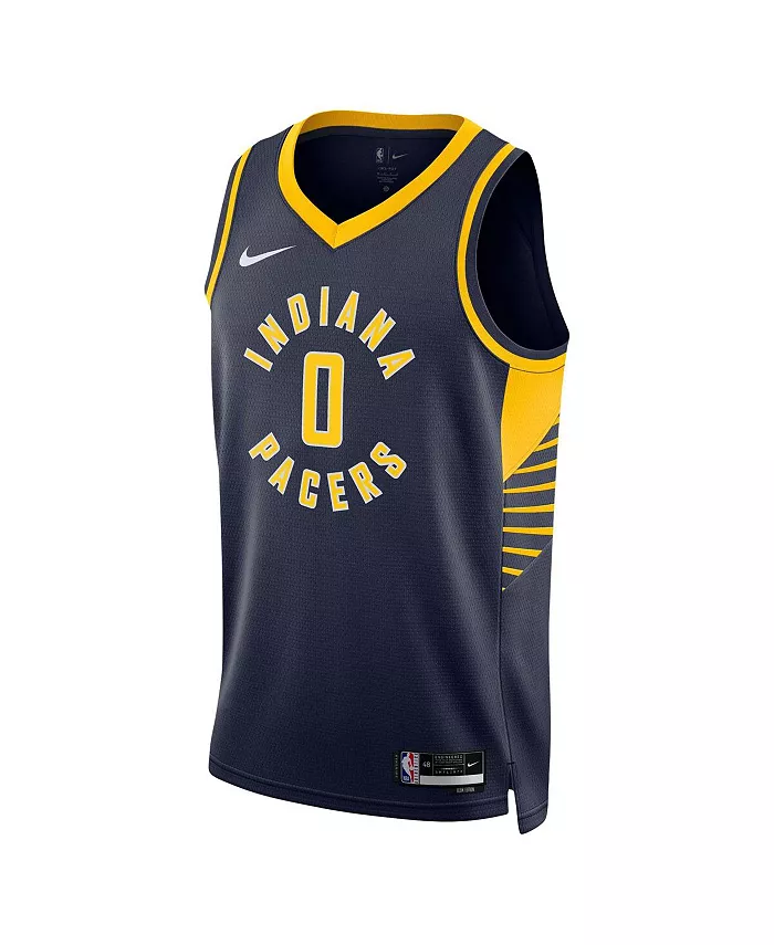 Мужская и женская футболка Tyrese Haliburton Navy Indiana Pacers Swingman - Icon Edition Nike — фото 3