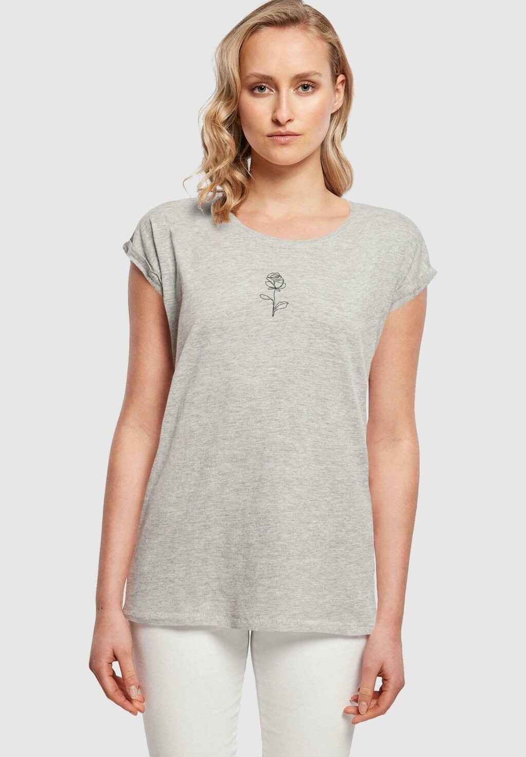 

Футболка с принтом SPRING EXTENDED SHOULDER Merchcode, цвет heather grey