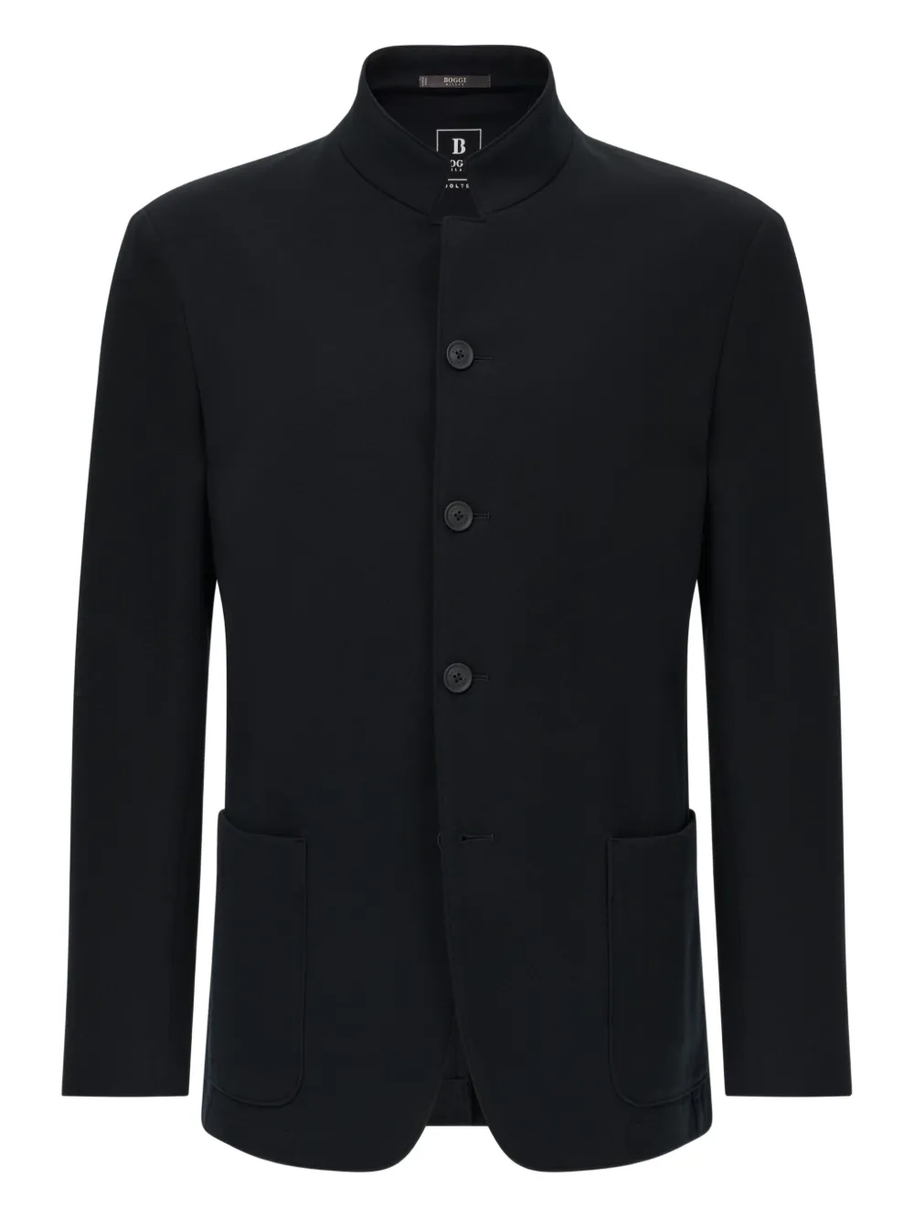 

Пиджак с воротником-стойкой и накладными карманами Boggi Milano, черный