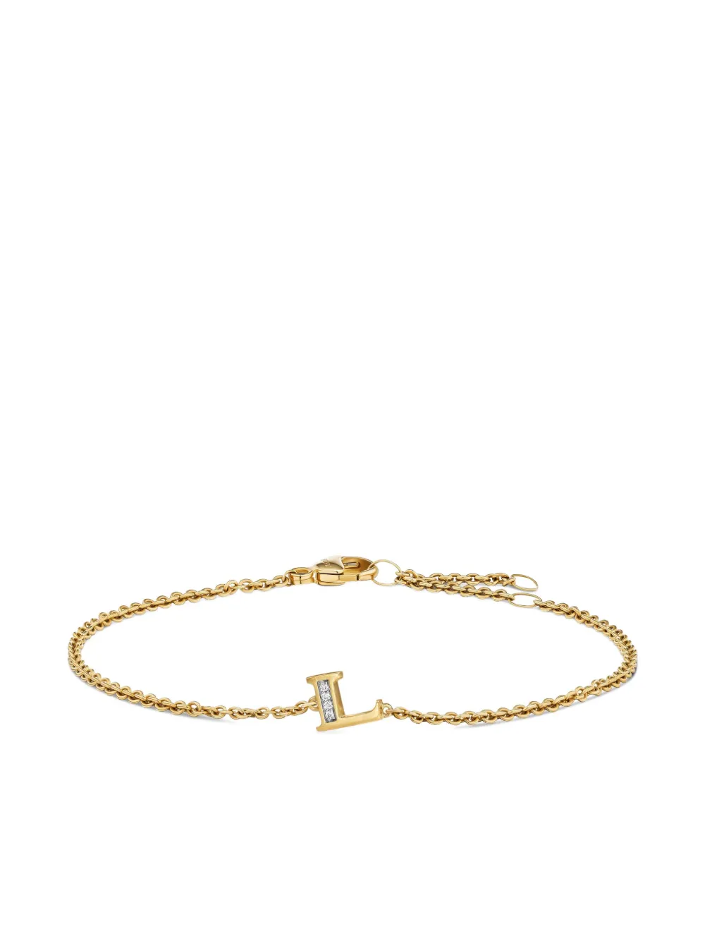 

Браслет Petite Pav Initial из желтого золота с бриллиантами David Yurman, золотой