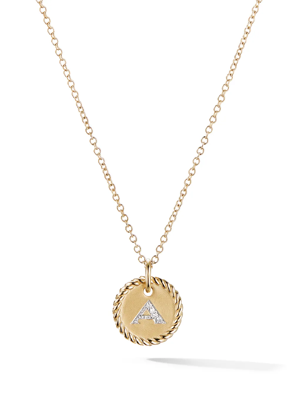

Колье A Initial Charm из желтого золота с бриллиантами David Yurman, золотой