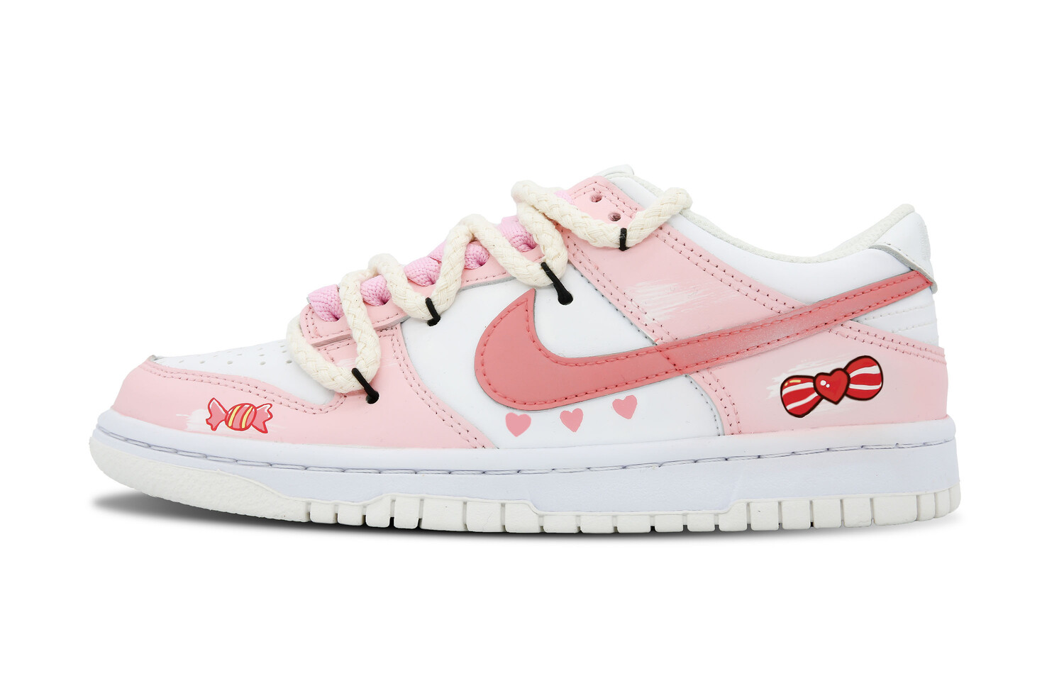 

Кроссовки Nike Dunk Skateboard Shoes Women's Low-Top White Pink, Розовый, Кроссовки Nike Dunk Skateboard Shoes Women's Low-Top White Pink