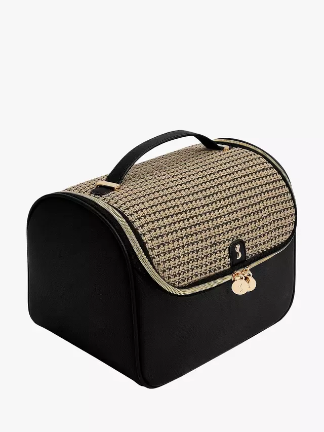 Косметичка из рафии Stackers, Black Raffia