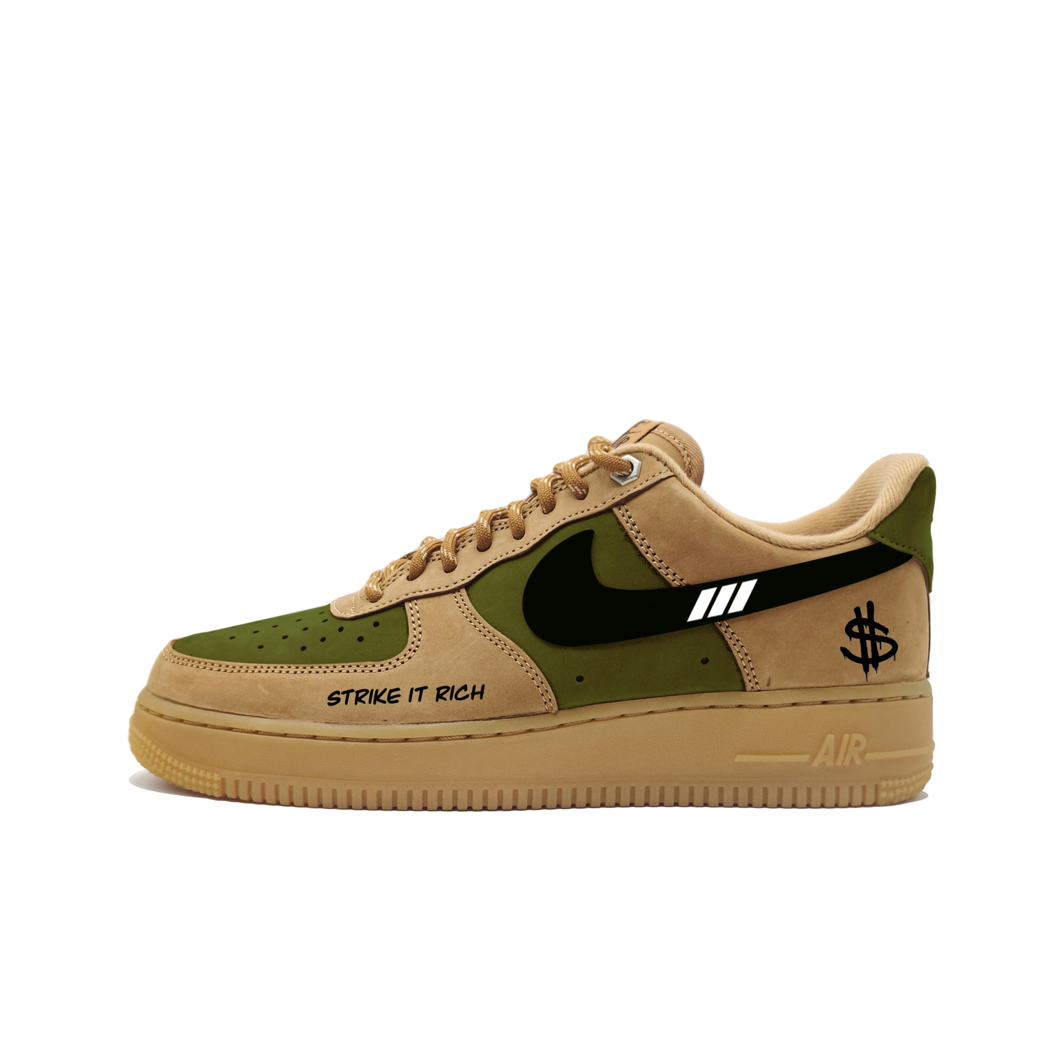 

Nike Кроссовки Air Force 1 унисекс низкие зеленые/черные/белые оливковый зеленый, цвет Olive Green