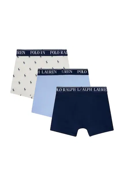 Боксеры детские хлопковые 3 шт Polo Ralph Lauren, синий — фото 2
