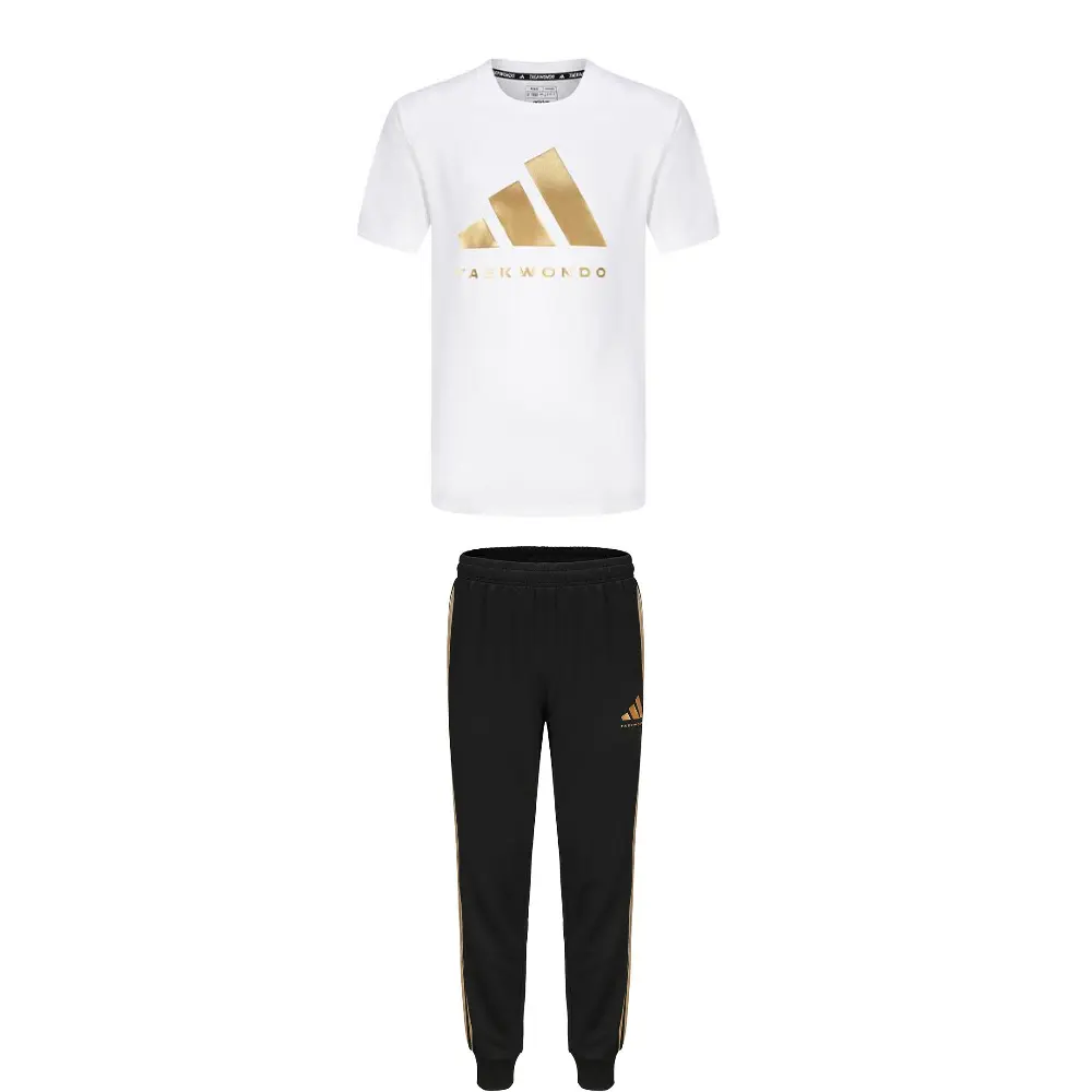 

Adidas Тхэквондо повседневный спортивный костюм унисекс White Gold+Black