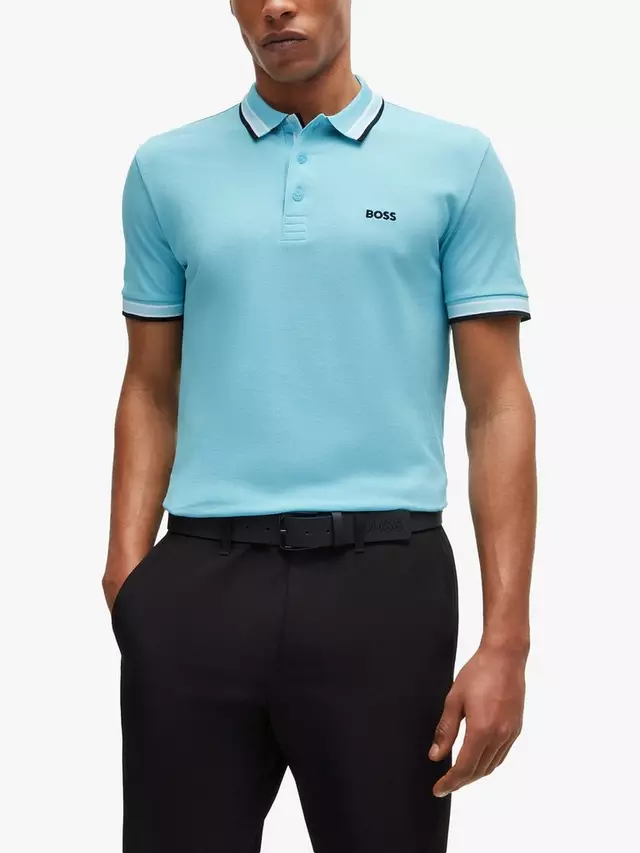 

Поло HUGO BOSS BOSS Paddy Tipped, цвет turquoise/aqua