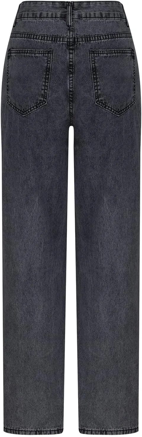 Женские рваные джинсы High Waist Baggy Plus Size — фото 3