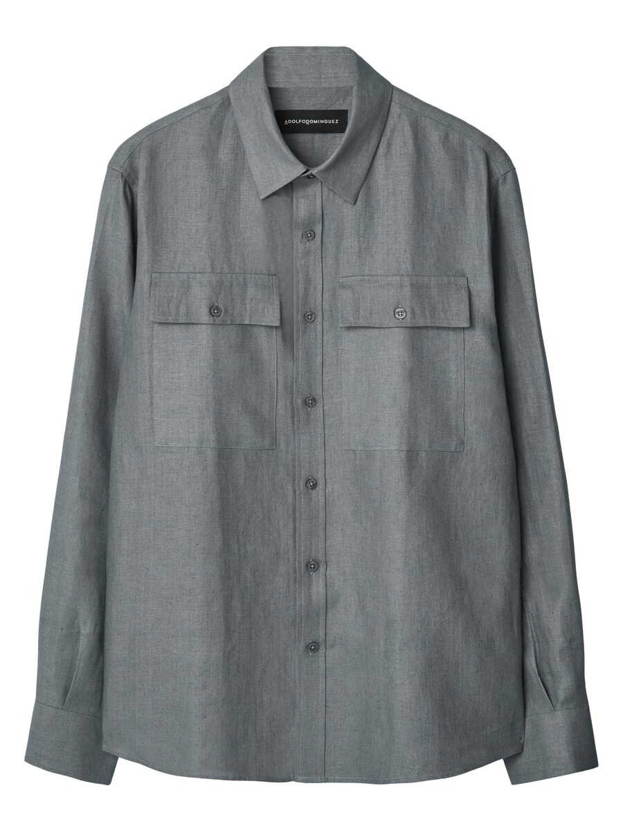 

Повседневная рубашка Adolfo Dominguez Regular fit Button Up Shirt, темно-серый