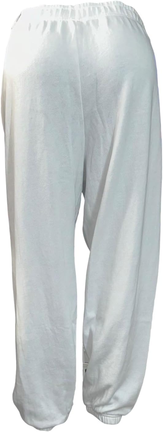Свободные спортивные брюки Victoria's Secret Pink Fleece Ivy, цвет белый, новые, White Racing — фото 4