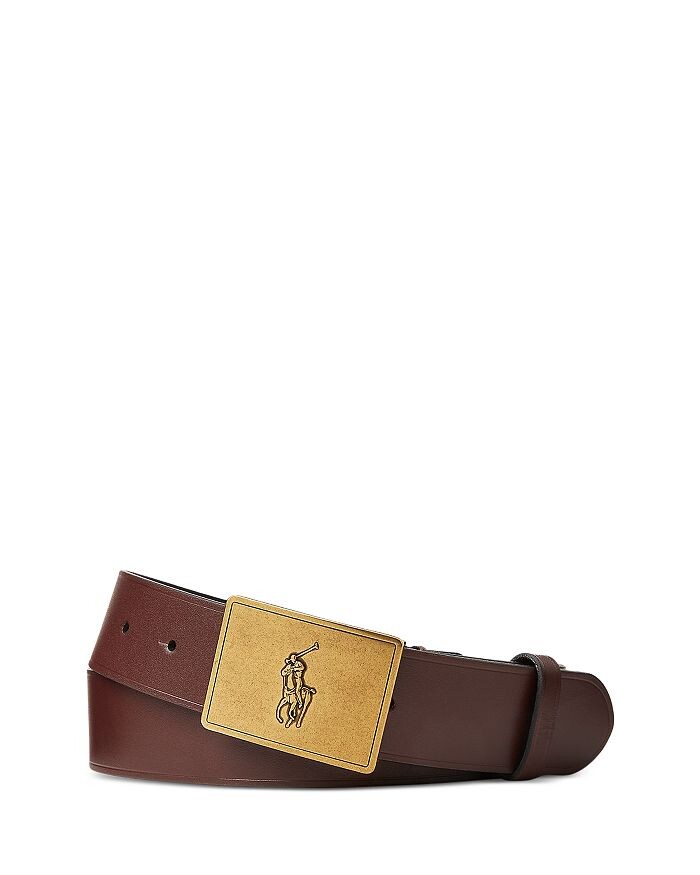 

Мужской кожаный ремень с бляхой пони и пряжкой Polo Ralph Lauren