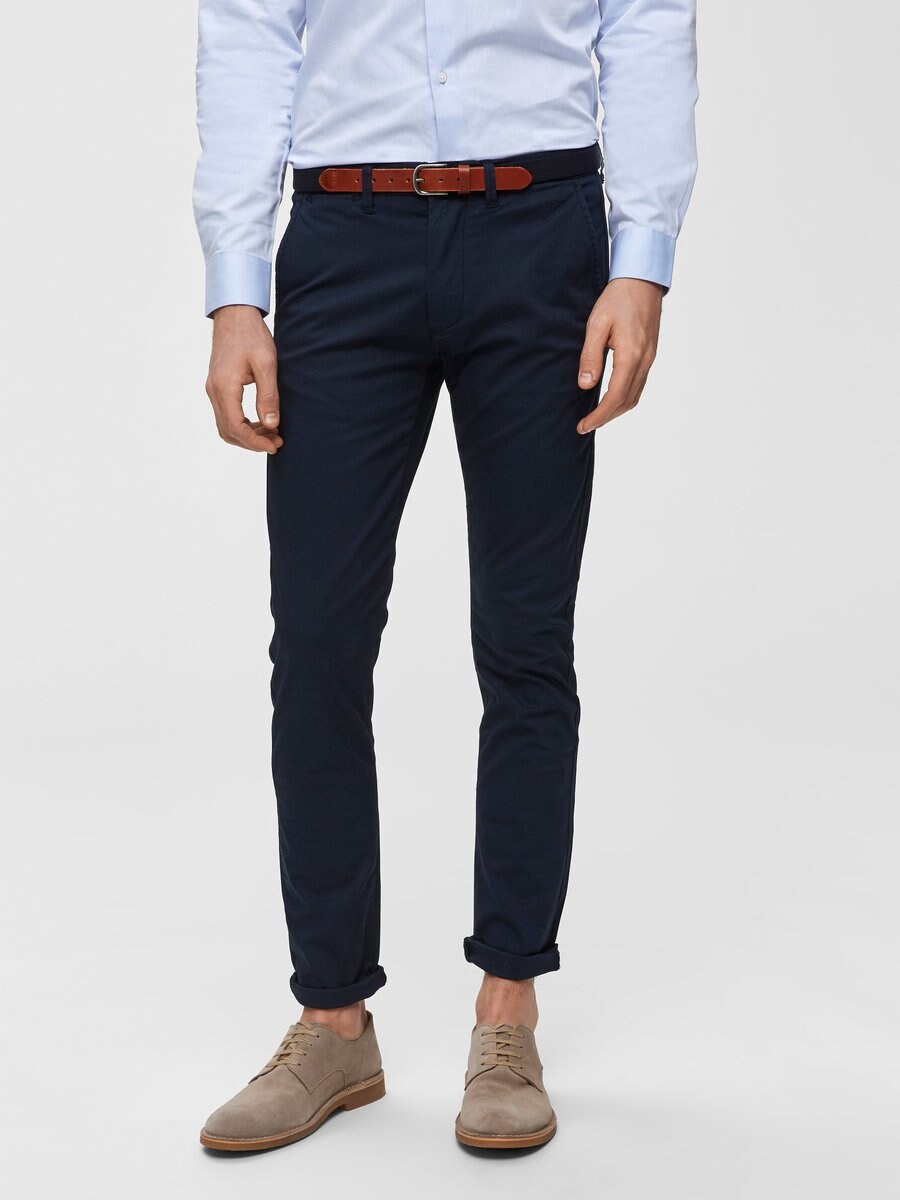 

Узкие брюки-чинос SELECTED SHHYARD SLIM FIT, темно-синий