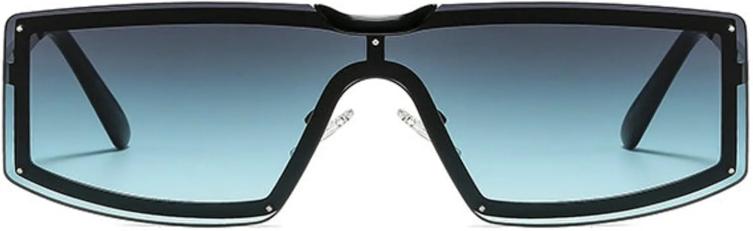 

Солнцезащитные очки COTIA без оправы, квадратной формы, для женщин и мужчин, модные, с плоской верхней частью, прямоугольные, цельные, в стиле панк, ретро, Grey Green