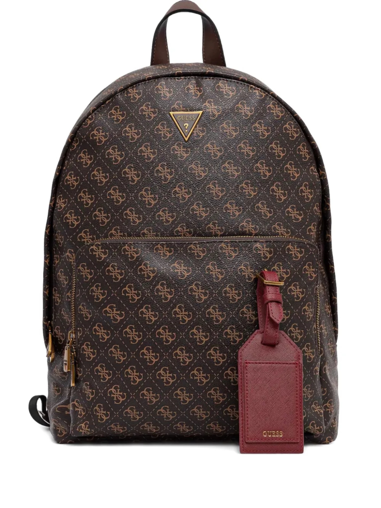 

Рюкзак из кожи с монограммой Vezzola GUESS USA, коричневый