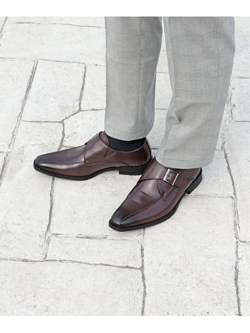 Офисные классические туфли-монки с нескользящей подошвой 2674 Aaa+, Dark brown — фото 3